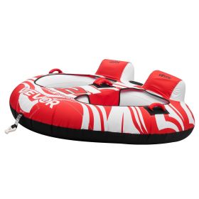 Towable Tubes for Boating, 2-Rider Inflatable Boat Tubes and Towables, 340 lbs Capacity Water Sport Tubes for Boat to Pull - with 2 Cockpits Towable Tubes for Boating, 2-Rider Inflatable Boat Tubes and Towables, 340 lbs Capacity Water Sport Tubes for Boat to Pull - with 2 Cockpits